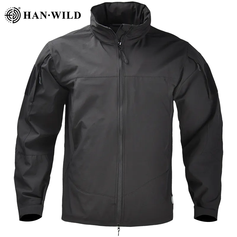 New Waterproof Jacket Polyester Windproof Stand Collar Men's Regular Full Sleeve Outdoor Hooded Jacket