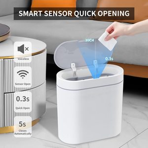 JOYBOS Touchless Trash Can 3 Galão Lata De Lixo Fino Sensor de Movimento Automático À Prova D' Água Do Banheiro Inteligente Estreita de Plástico de Lixo <span class=keywords><strong>Bin</strong></span> - Product Image 2