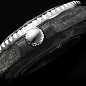 New Popular Men's Premium Carbon Fiber Mod Watch <b>Black</b> Silver Unique Grain Date <b>Display</b> Anti Sweat Comfortable Strap Watch - Product Image 3