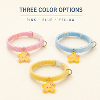 Collier pour chien, collier pour chat, personnalisé, mignon, style étoile, réglable, accessoire pour animaux de compagnie pour petits chiens en polyester