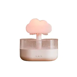 精油扩散器创意7发光二极管彩色浅雨云芳香滴水2023新产品蘑菇形状空气加湿器