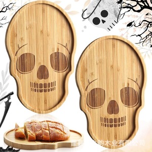 Bandeja de Madera con Forma de Calavera para Halloween, Plato Creativo para Servir Frutas y Bocadillos, Decoración de Mesa - Product Image 3