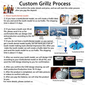 מותאם אישית גברים נשים תחתון עליון 10 8 6 hipop s925 זהב מלא מצופה perm לחתוך עגול יהלום מושלם moissanite שיניים grillz - Product Image 6