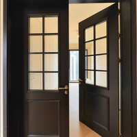 Porte intérieure à battants noire française pour projets de rénovation de villas, appartements, hôtels et bâtiments résidentiels – Personnalisable