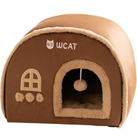 Nouveau Nid pour Animaux de Compagnie Transfrontalier : Villa pour Chat Chaleureuse et Sûre – Espace de Sommeil Automne/Hiver pour Chats Adultes, Utilisation Intérieure