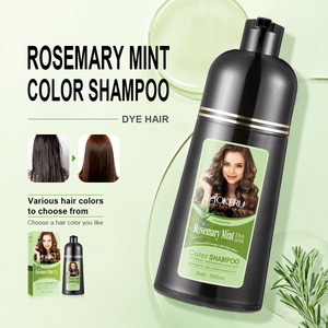 100% Cobertura de cabello gris de larga duración 500ml Champú de tinte de cabello a base de hierbas permanentes en Fórmula de crema sin amoníaco de menta de Romero - Product Image 5