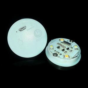 Mini base LED à détection de vibrations, contrôle multi-modes, couleurs RVB, diamètre 40 mm, rechargeable, pour veilleuse cadeau ou DIY - Product Image 3