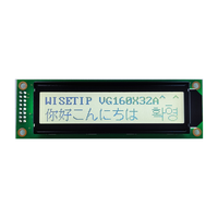 Module graphique LCM Wisetip VG160X32A avec contrôleur ST7920 + Alimentation simple 5V, solution d'affichage rétroéclairé LED de type COB