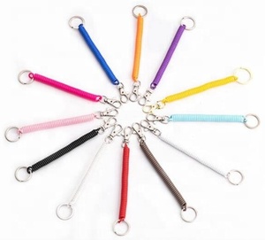 Оптовая продажа, брелок с пружинной веревкой, пластиковый и силиконовый телефонный кабель, брелок с брелоком - Product Image 3