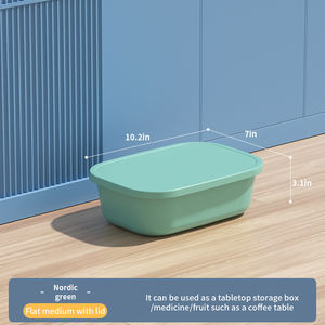 Бытовая простая симпатичная Штабелируемая цветная пластиковая коробка для хранения нижнего белья с крышкой - Product Image 3