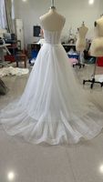 Robe de mariée LY-WD0556 robe de mariée paillettes brillantes dentelle jupe de mariée Spaghetti sangle haut sans manches corset dos nu brosse train