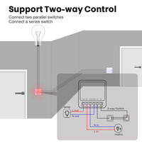Module d'interrupteur WiFi+RF433 Tuya Mini 16A avec application Smart Life, contrôle bidirectionnel, interrupteur intelligent pour la maison, compatible avec Alexa, Google Home