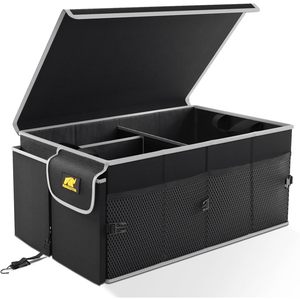 QEEPEI QSP036 poliéster plegable SUV maletero organizador negro con paquete y tapa para viajes familiares - Product Image 1