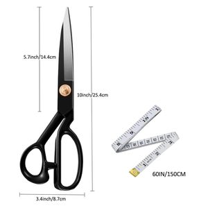 Tijeras de Costura de Acero Inoxidable para Modista, para Cortar Tela, Marca NOVISON, Borde Liso Negro - Product Image 5