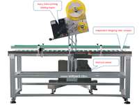 Machine d'étiquetage pneumatique automatique pour contenants carrés, corps et dessus et dessous, applicateur d'étiquettes pour boîtes et boîtes en ligne