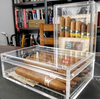 Boîtes de présentation de cigares et de cigarettes en acrylique personnalisées en usine: boîte de rangement de comptoir haut de gamme pour accessoire à fumer