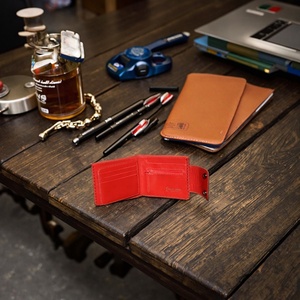 Porte-cartes de crédit professionnel minimaliste vintage en cuir de vachette première couche, fait main, ouvert, portable, anti-RFID, portefeuille court, 7 pouces - Product Image 5