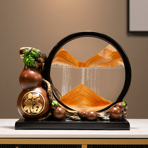 Cuadro de arena de calabaza con arte en movimiento, decoración y amuleto de la suerte para sala de estar, mueble de TV, regalo de inauguración de casa - Product Image 1