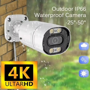 กล้องวงจรปิด 8MP HD IP POE สำหรับภายนอกอาคาร ตัวกล้องโลหะ รองรับการมองเห็นในเวลากลางคืน กล้องเน็ตเวิร์กภายนอกอาคาร ความละเอียด 4K - Product Image 4