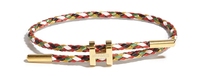 Bracelet élastique en acier titane plaqué or avec boucle en forme de H réglable pour femmes