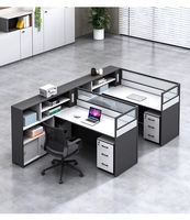 Poste de travail de bureau moderne et simple avec écran de séparation, ensemble chaise et bureau pour personnel, avec bureaux modulaires et rangements intégrés