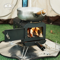Poêle à bois portable Kawagebo Kamp (KK) en acier inoxydable 304 pour le camping en plein air avec verre de visualisation et tuyau de cheminée