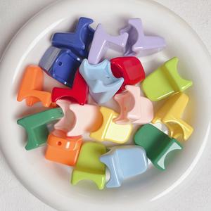 Quality Assurance DIY Jewelry Accessories Hand Painted Bottom Ovule <b>Acrylic</b> Color Painted Bench Quality <b>Plastic</b> <b>Lucite</b> <b>Beads</b> - Product Image 1