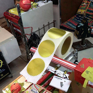 Wholesale Self-Adhesive Shiny Blank Embossed <b>Metal</b> Stickers for Craft & Candle Decoration DIY <b>Stamp</b> Embossed Label - Product Image 3