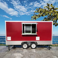 Remorque alimentaire mobile de 14 pieds pour la vente au détail, camions de restauration rapide, snacks, entièrement équipés avec friteuse, vente chaude