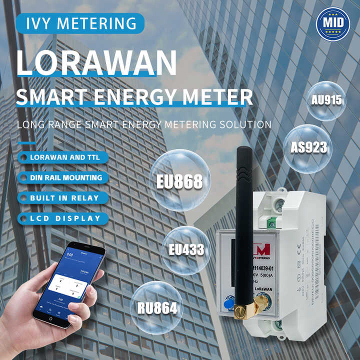 Single Phase Lorawan Smart Electricity Meter - IVY METERING
