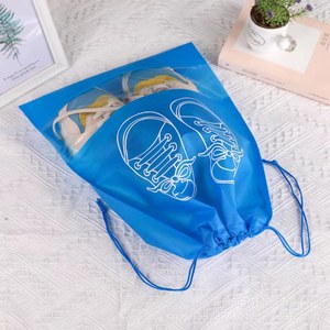 Sac de rangement pour chaussures avec cordon de serrage bleu ciel avec motif pour les voyages et l'organisation des chaussures - Product Image 1