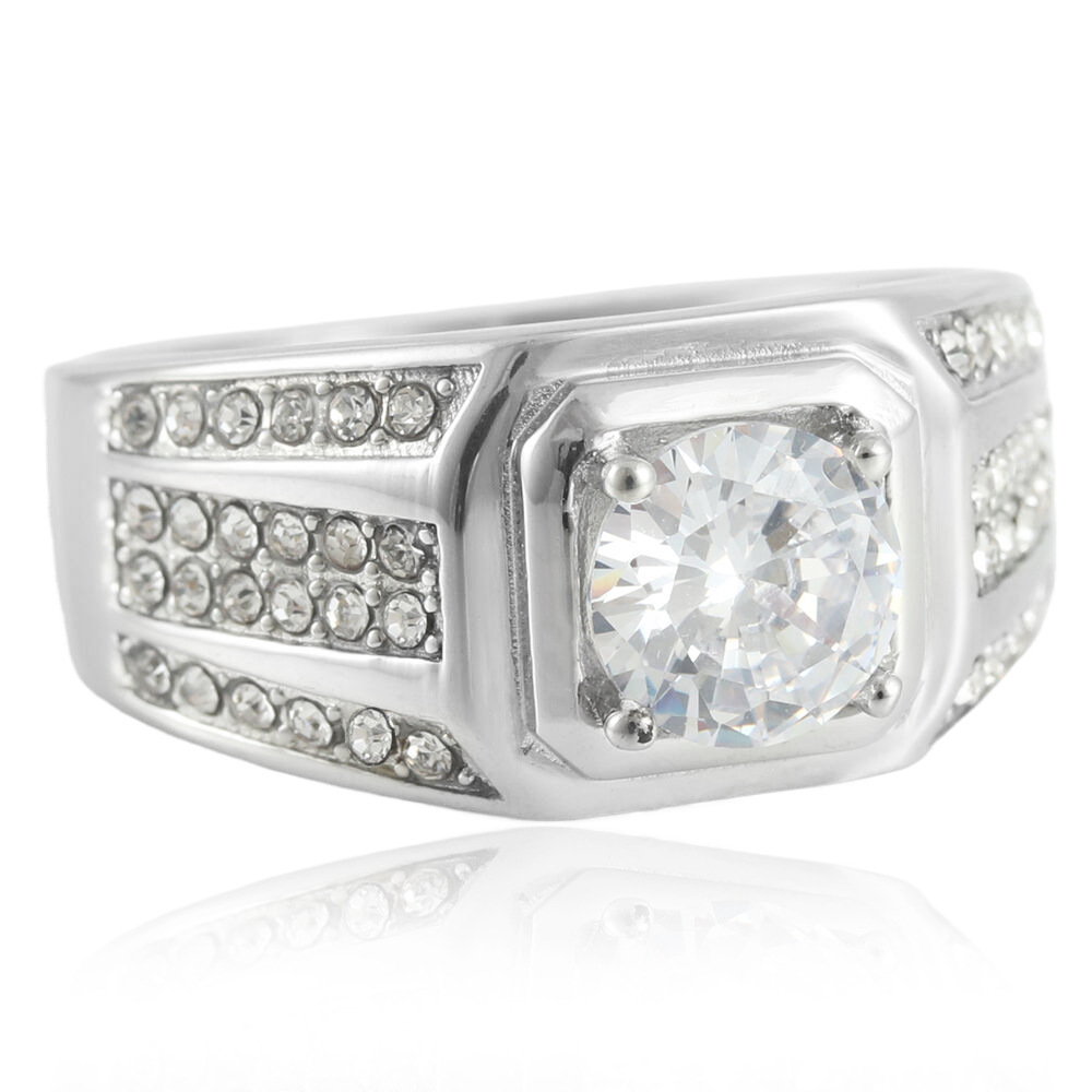 Steel-colored white sapphire (US grade)