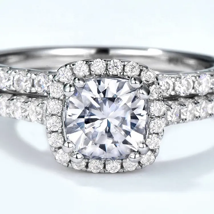 Mode luxus moissanite schmuck stapelbar ringe engagement braut finger ring