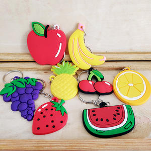 Haute Qualité Creative Sac Accessoires Clé De Voiture Pendentif Petit Cadeau En Gros PVC Doux Adhésif Simulé Fruit Porte-clés - Product Image 2