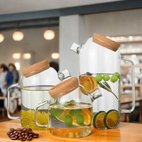 Carafe en verre borosilicate sans BPA, faite à la main, avec couvercle en liège, ensemble de carafes pour eau potable