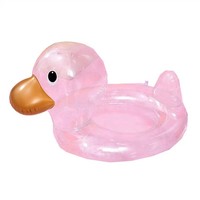 Cercle de natation gonflable transparent personnalisé en forme de canard, en PVC, pour utilisation en piscine extérieure, capacité <100 kg