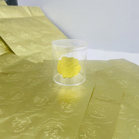 Étiquette en rouleau de vinyle avec logo personnalisé, feuille d'or, imperméable, autocollante, pour l'emballage alimentaire, les huiles essentielles, les cosmétiques, personnalisable