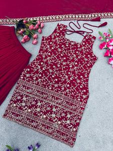 High Quality Latest Stylish Indian Designer Style Embroidery Work Salwar Plazzo Suit for Women Wedding & Party <b>Function</b> - Product Image 3