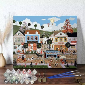 XIXI Peinture par numéros Paysage, Kit de peinture personnalisé sur toile, fait main, carré/rectangulaire, pour adultes débutants, DIY à domicile - Product Image 2