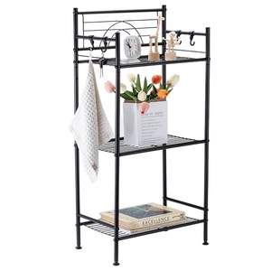 3-tier freestanding <b>metal</b> <b>shelf</b> storage <b>unit</b> for bathroom, laundry, kitchen, and office use. - Product Image 1