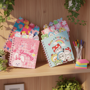 A5可爱造型分格式女生高颜值学生可爱螺旋定制环形笔记本 - Product Image 4