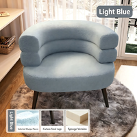 Fauteuil lounge à dossier rembourré en fourrure d'agneau avec pieds en métal, best-seller, idéal pour les coiffeuses, les salons ou les halls d'hôtel