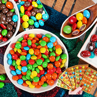Chocolats en gros en vrac OEM Halal, fèves de chocolat au lait colorées et croustillantes enrobées de sucre pour enfants