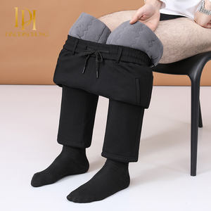 <span class=keywords><strong>Pantalon</strong></span> d'hiver en coton épais pour hommes, plat doublé polaire pour personnes <span class=keywords><strong>âgée</strong></span>s d'âge moyen, du nord-est, résistant au froid, en soie de mûrier, pour l'extérieur - Product Image 3