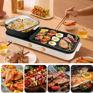 Superficie de Cocción Antiadherente, Parrilla Eléctrica y Olla Caliente 2 en 1 para el Hogar, sin Humo, para 2-3 Personas - Product Image 5