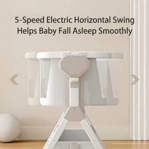 Cuna Eléctrica Inteligente para Bebés, <span class=keywords><strong>Cama</strong></span> <span class=keywords><strong>Colecho</strong></span> con 5 Velocidades de Balanceo Horizontal, Cuna para Bebés con Música Bluetooth y Control Remoto Inteligente - Product Image 3