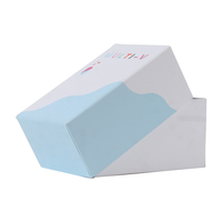 Boîte rigide personnalisée pour parfum pastel, bleu clair, couvercle blanc, base, boîte cadeau pour emballage de parfum de luxe