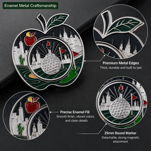 Creative Double-Sided Magnetic <b>Golf</b> Ball Marker Enamel Metal Design with Removable 25mm Marker for <b>Golf</b> Gifts - Product Image 4