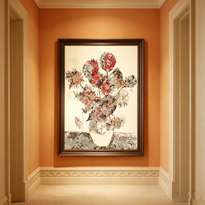 Silent Glow Wall Art Hand Painted Commercial House Decoration Interior Home Decor <b>Abstract</b> Silk Screen Wabi Sabi Oil Painting - Product Image 3