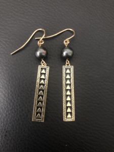 مخصص بالجملة مطلية بالذهب الأسود تاهيتي لؤلؤة هاواي/بولينيزيا مثلث أقراط قلادة طقم مجوهرات لفتاة أو نساء - Product Image 3